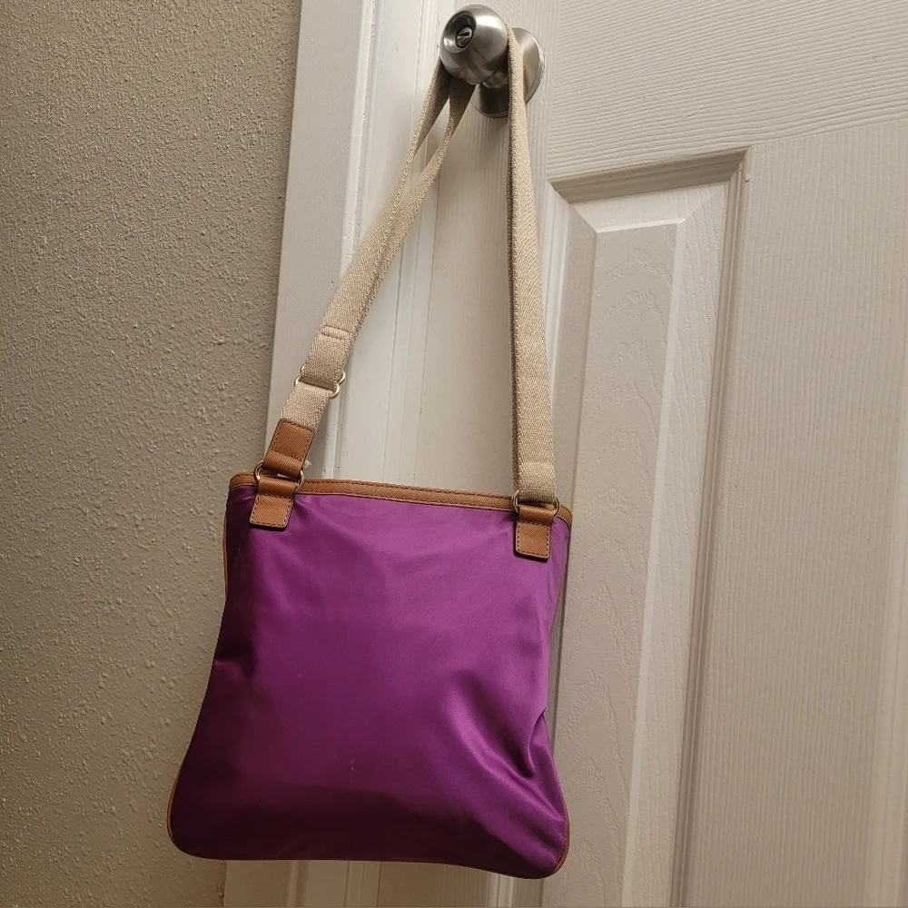 Michael Kors Kempton Burgundy/Tan Crossbody Shoulder Bag